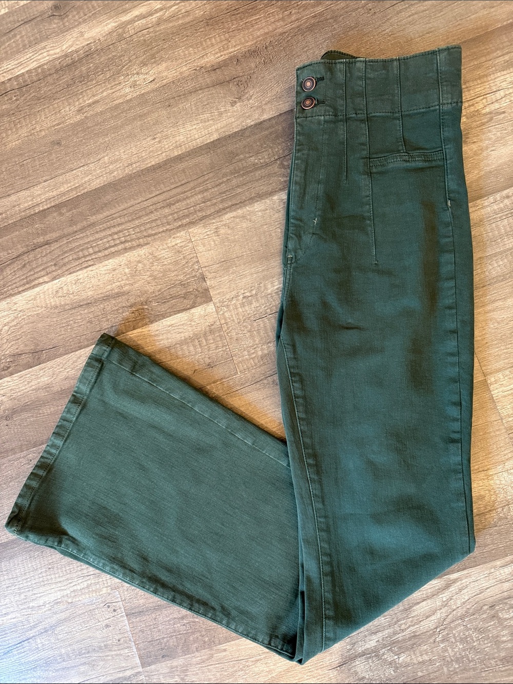 WE THE FREE 30 High-Waist Dark Green Stretch Pants